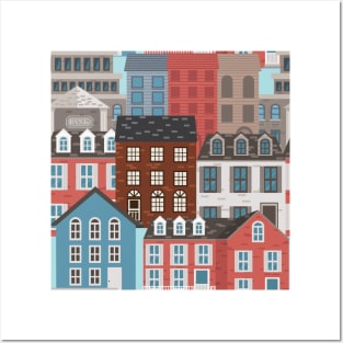 Cute City and Row House Posters and Art